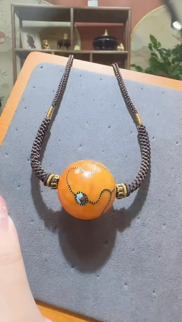 蜜蜡颈饰未镶嵌3592天然蜜蜡珠宝奇石全都保真