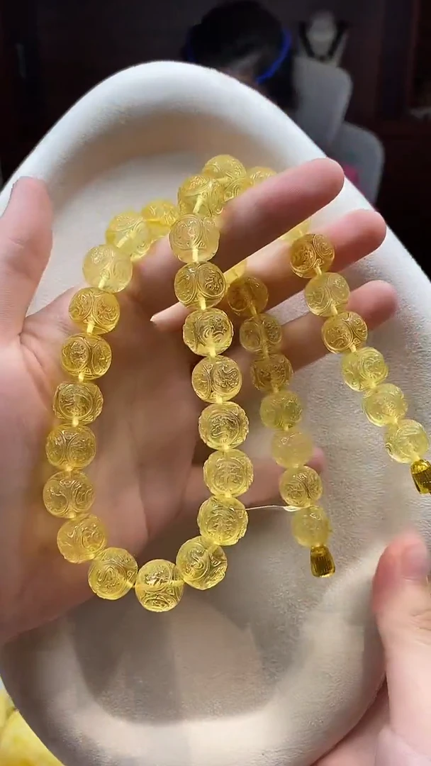 琥珀颈饰未镶嵌项链