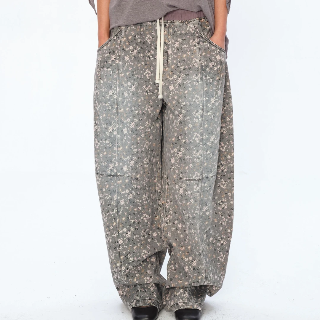 【LOCAT】square circle 方圆 碎花牛仔裤 Y2025SS023