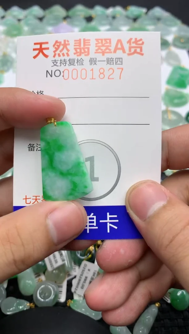 翡翠18K金镶嵌颈饰111111111111