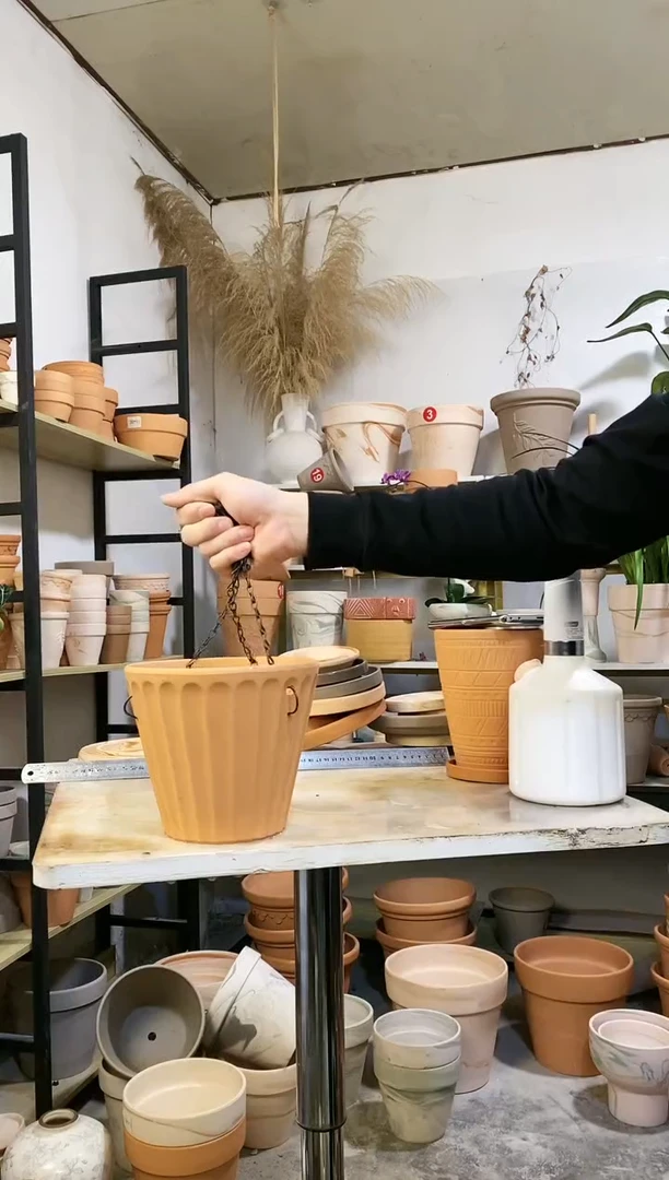【闪购商品】陶18*16红陶吊盆 1盆1链 