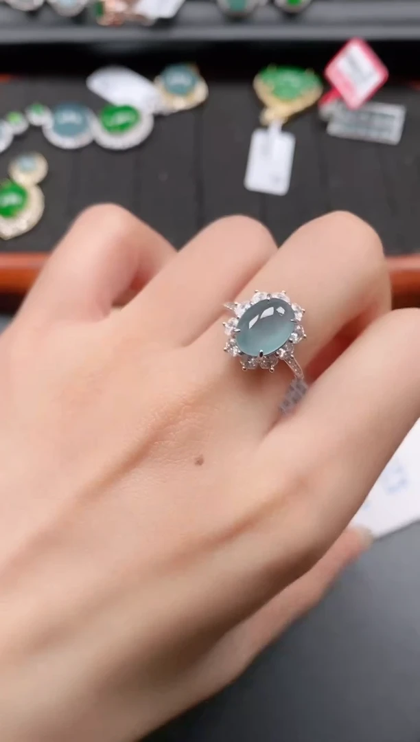 银S925镶嵌戒指翡翠11