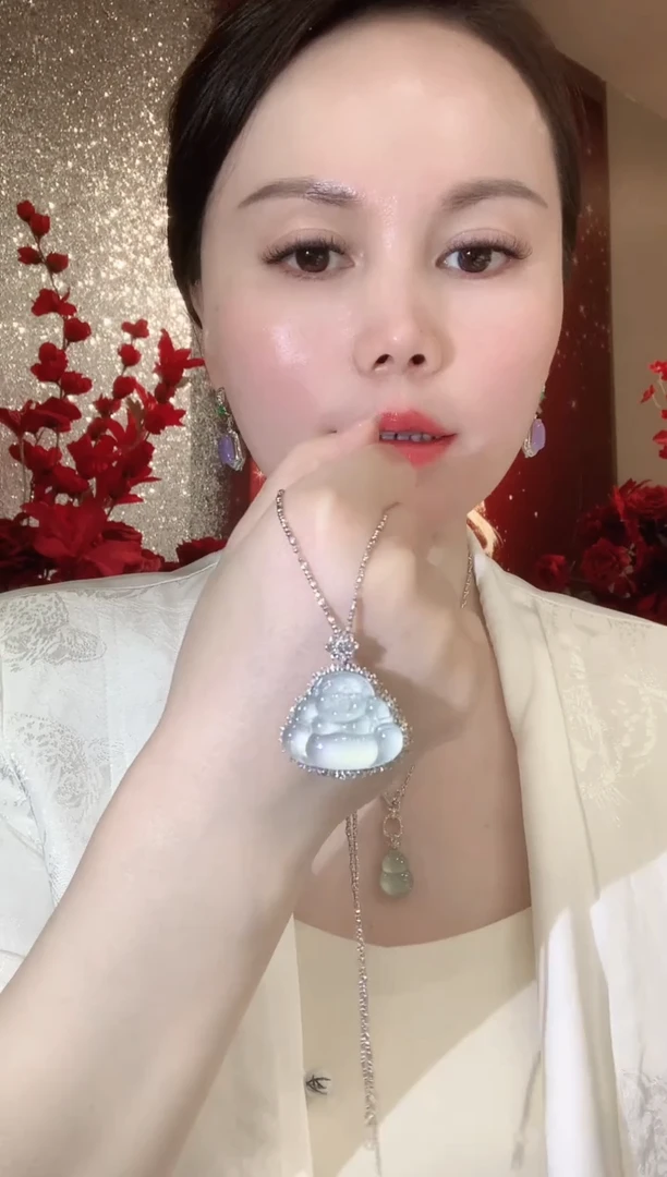 吊坠(不含链)18K金镶嵌翡翠A103