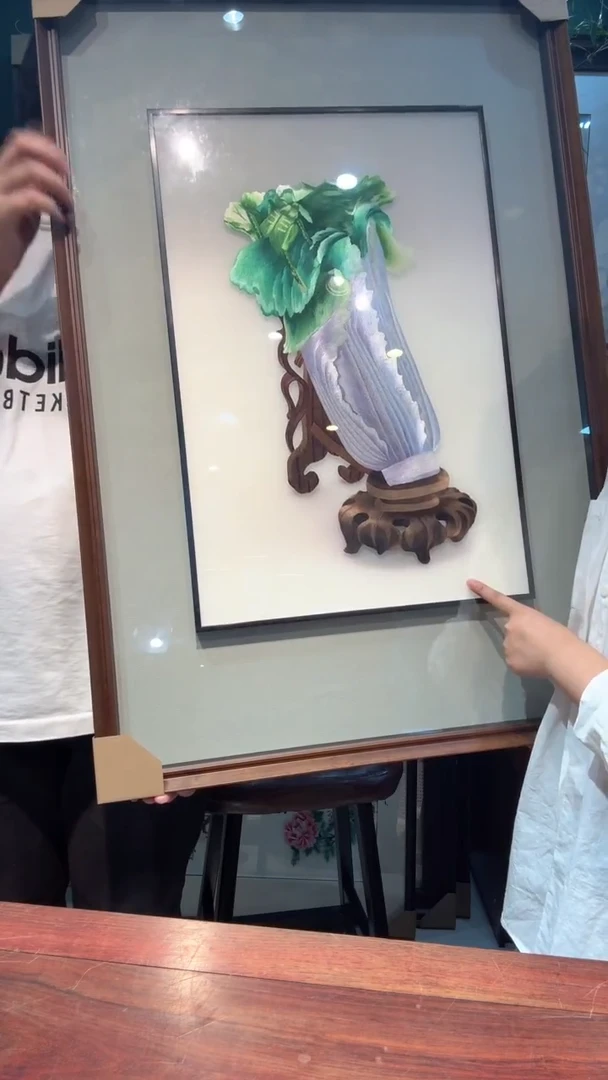 刺绣非遗苏绣手工刺绣精品白菜框中框