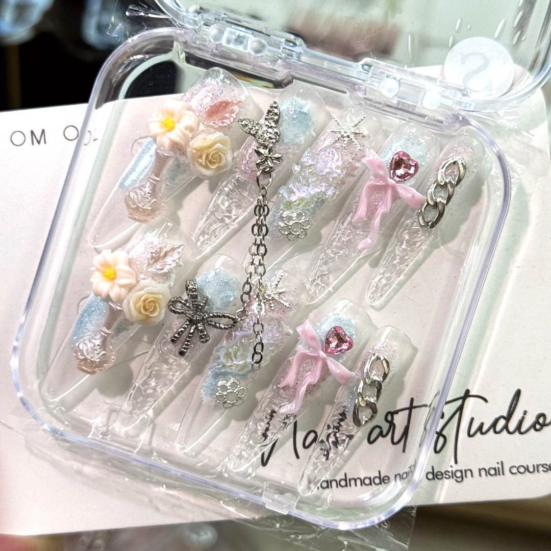 22【似锦】小蛮手工穿戴甲琉璃清冷甜妹INS风显白美甲网红指甲片