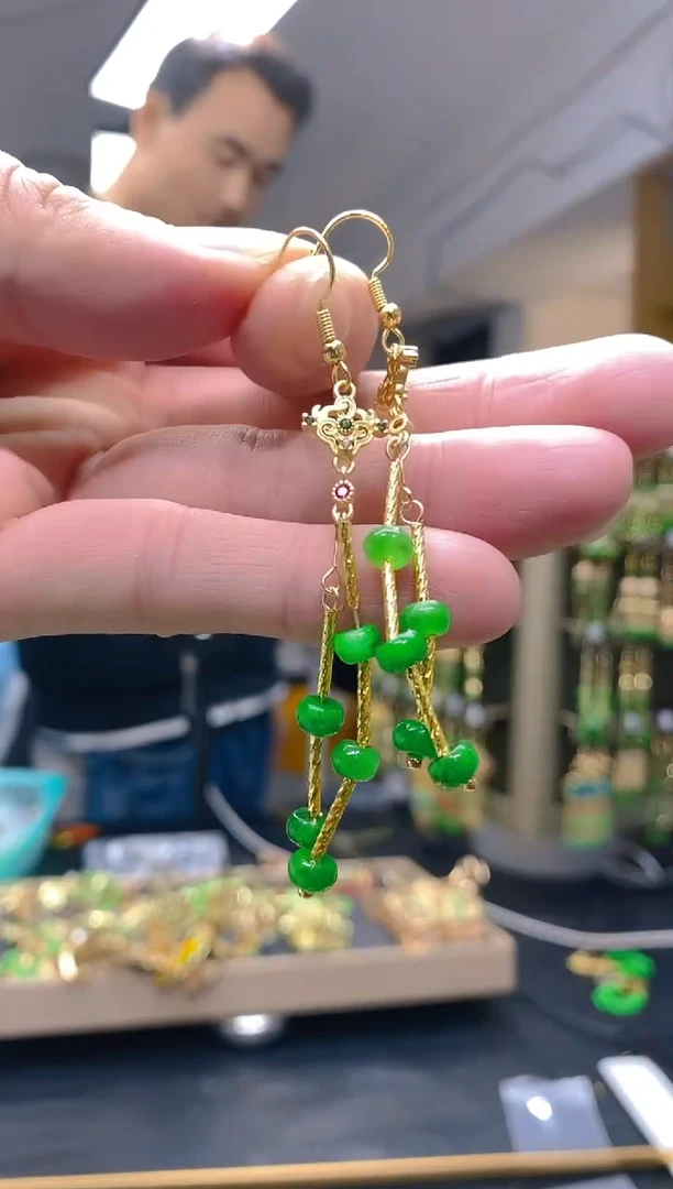 【闪购商品】翡翠耳饰合金253翡翠耳钩