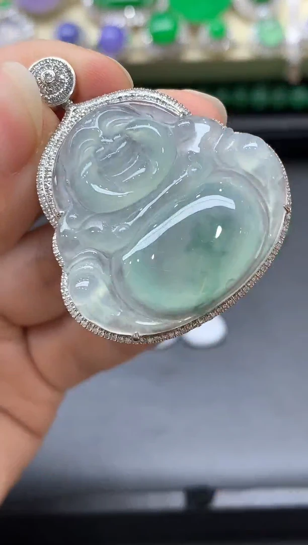 颈饰18K金镶嵌翡翠624-中国好珍宝