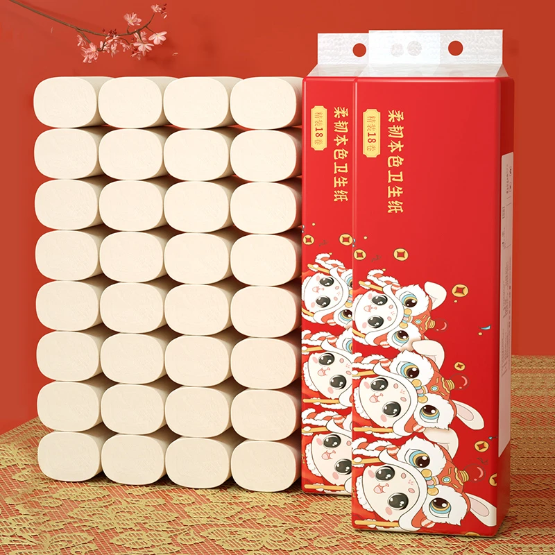 卷纸本色扁卷18卷*1提装（萌萌兔）-JC