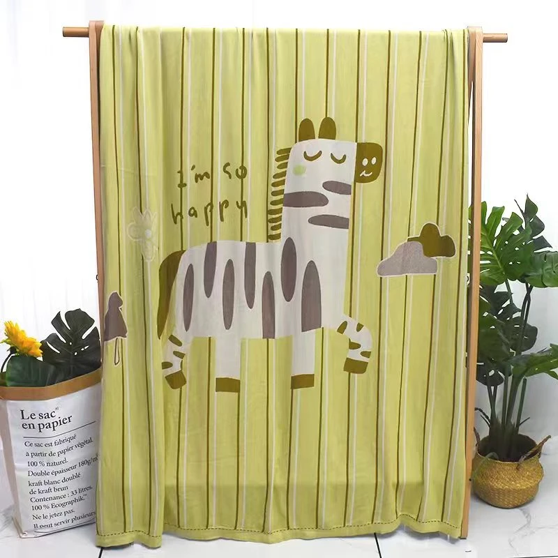 【京かわ会社】竹纤维毯夏季冷感毯 单人盖毯150*200cm 开心斑马