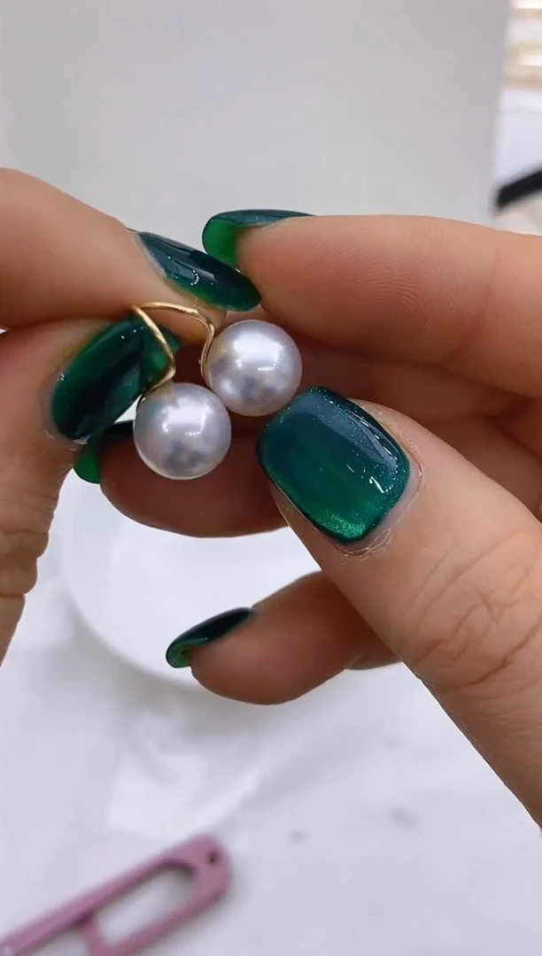 【闪购商品】海水珍珠耳饰18K金镶嵌346 9-10mm