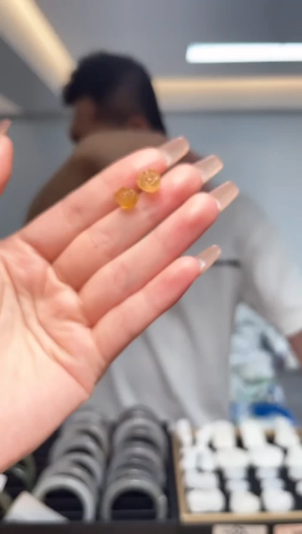 925碧玺玫瑰花耳钉*（多样性单个发货）*a10