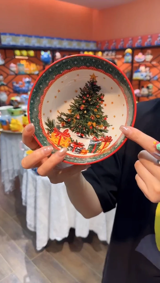 瓷片 @@6寸圣诞陶瓷碗