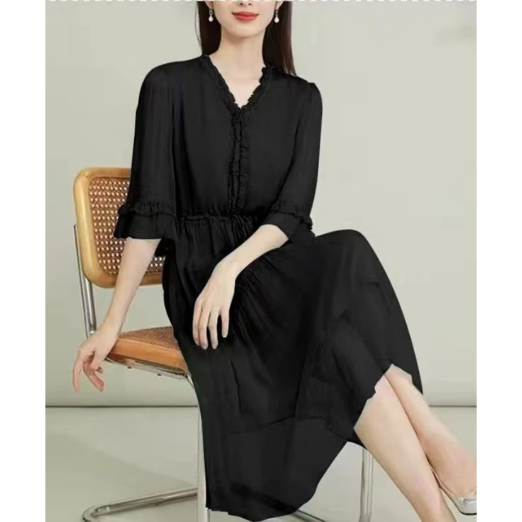 100%桑蚕丝连衣裙25DAK0344