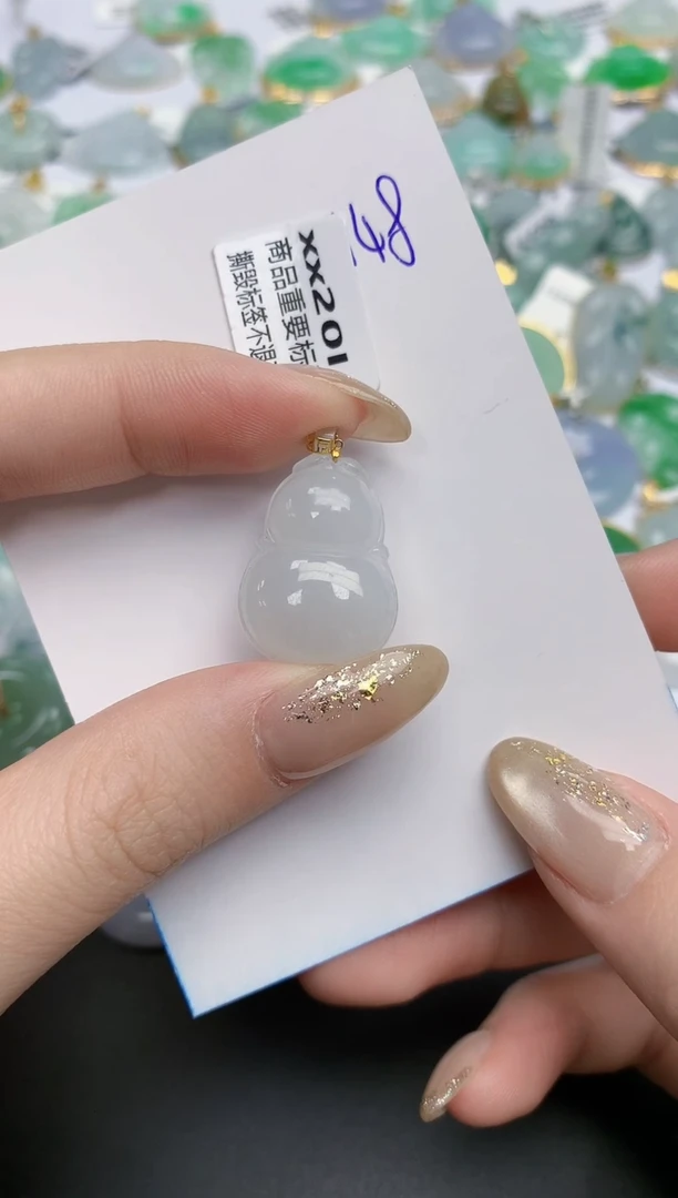 【闪购商品】翡翠颈饰18K金镶嵌天然缅甸翡翠A货