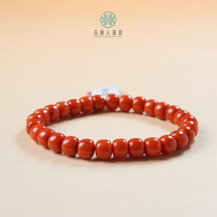 HD石惑珠宝·南红单圈手串约7*6mm#多样性发一