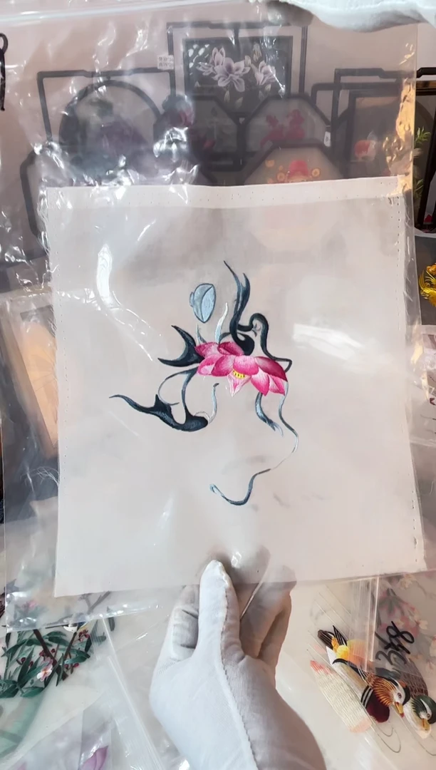 织绣纯手工苏绣双面绣绣布39
