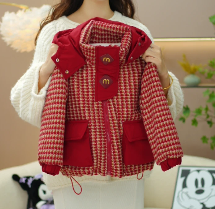 【木子】女童冬款加绒加厚棉袄洋气女宝时尚韩版厚外套D305