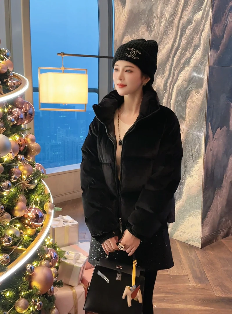 【BAGALIO】【暖奢之享】高密短立绒丝绒鹅绒服258