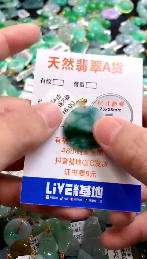 颈饰18K金镶嵌翡翠0583794895
