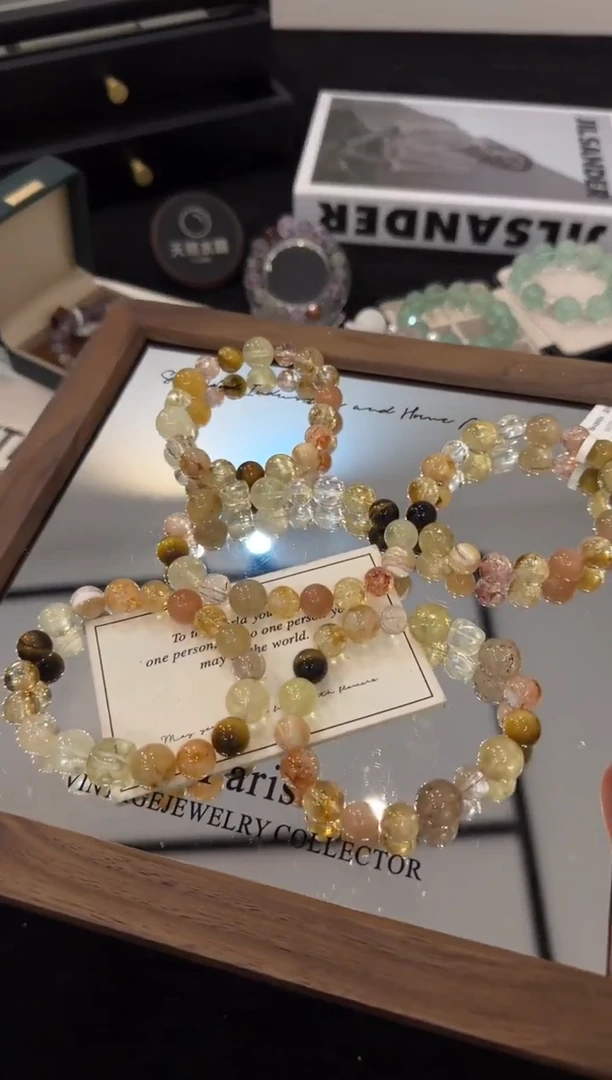 未镶嵌手链水晶黄色系多宝x2290