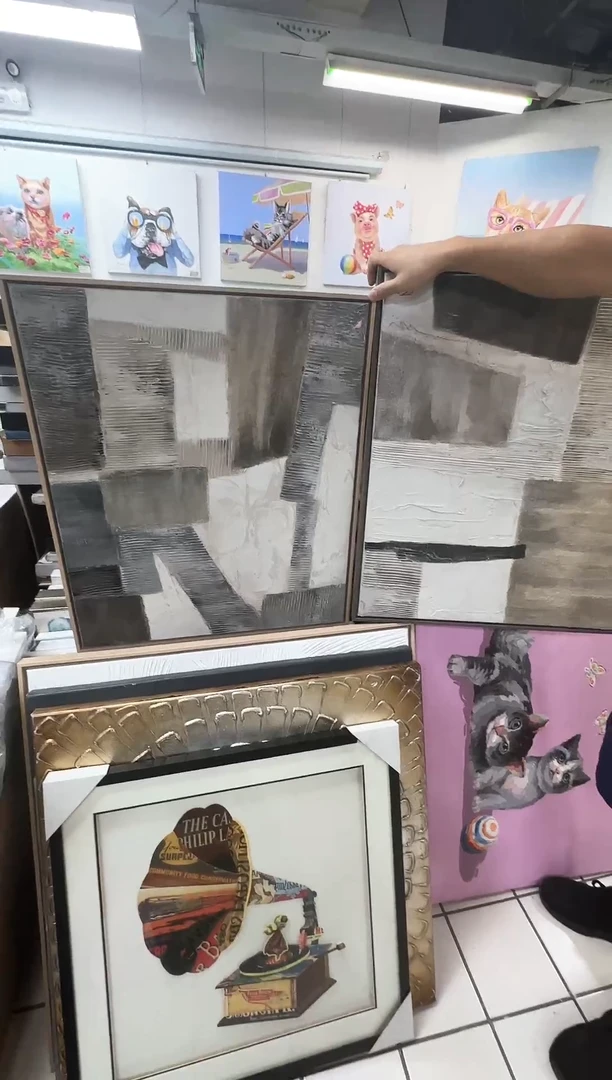 168现代艺术油画装饰画60cm*60cm*2