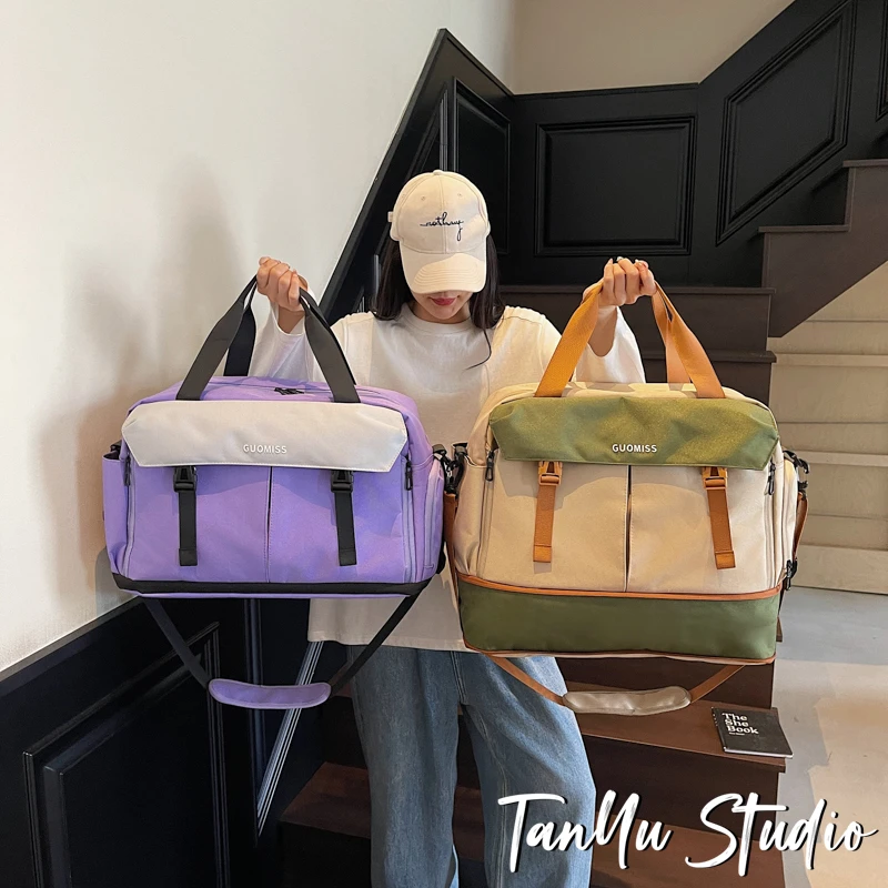 探屿短途旅行包女轻便大容量出差旅游手提包行李包袋运动健身背包