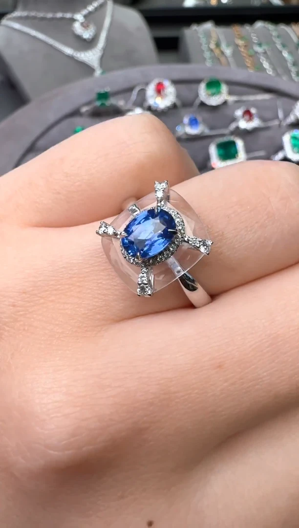 蓝宝石戒指18K金镶嵌【闪购】1.10ct/七天鉴赏