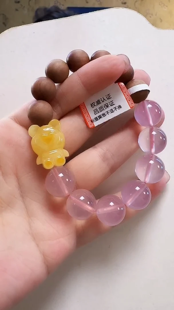 未镶嵌颈饰水晶粉水晶手串