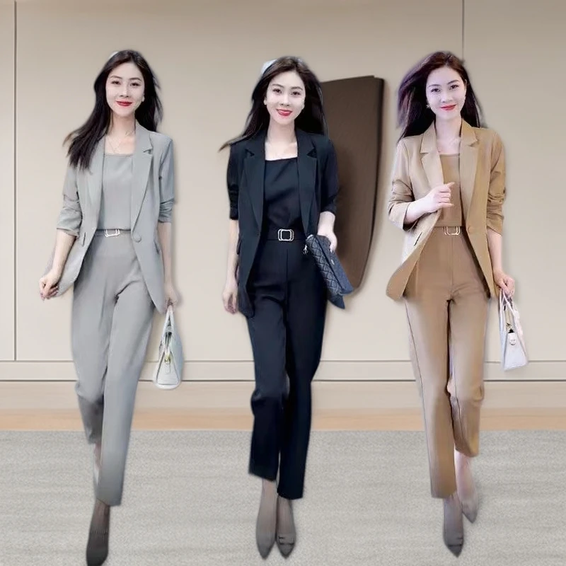 休闲时尚套装女装洋气西装2025春装新款气质减龄职业装通勤约会显