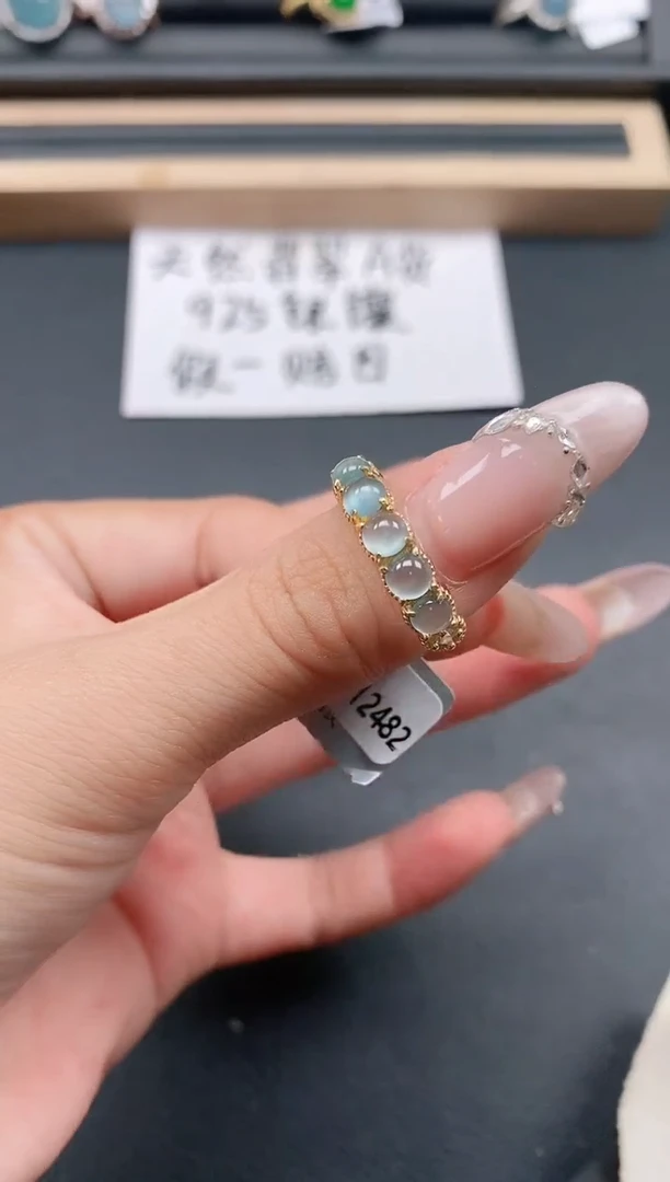 银S925镶嵌戒指翡翠1111111