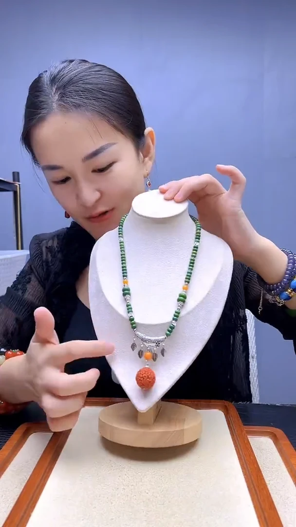 颈饰银S925镶嵌南红玛瑙随昔diy颈饰