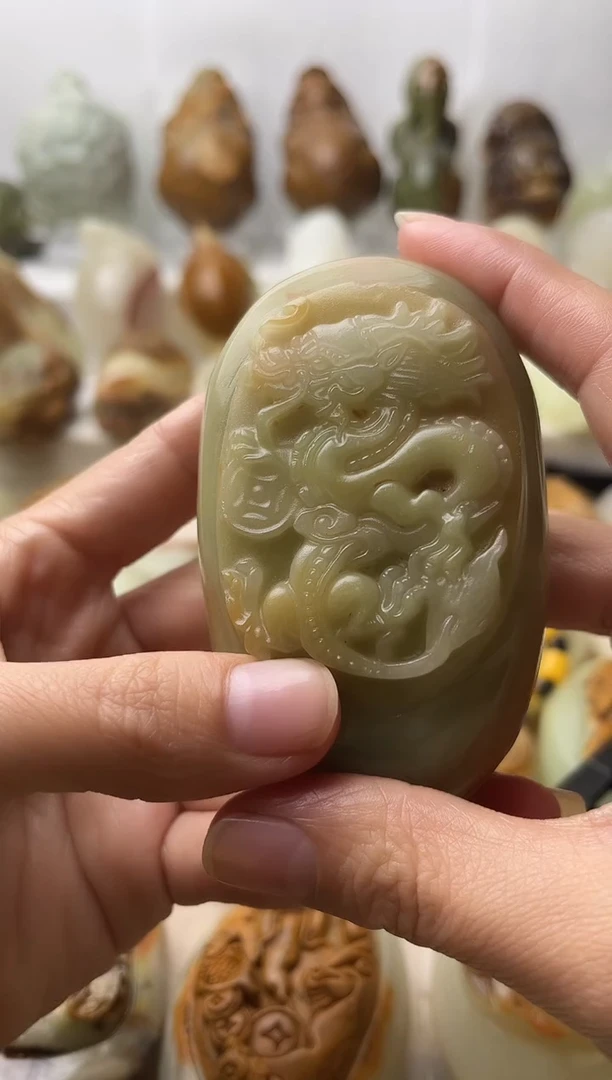 石材古青石棉纹正常不退换盘龙微瑕