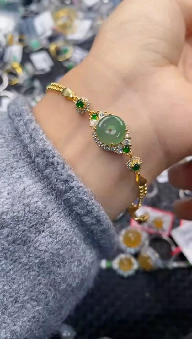 银S925镶嵌戒指翡翠333     10