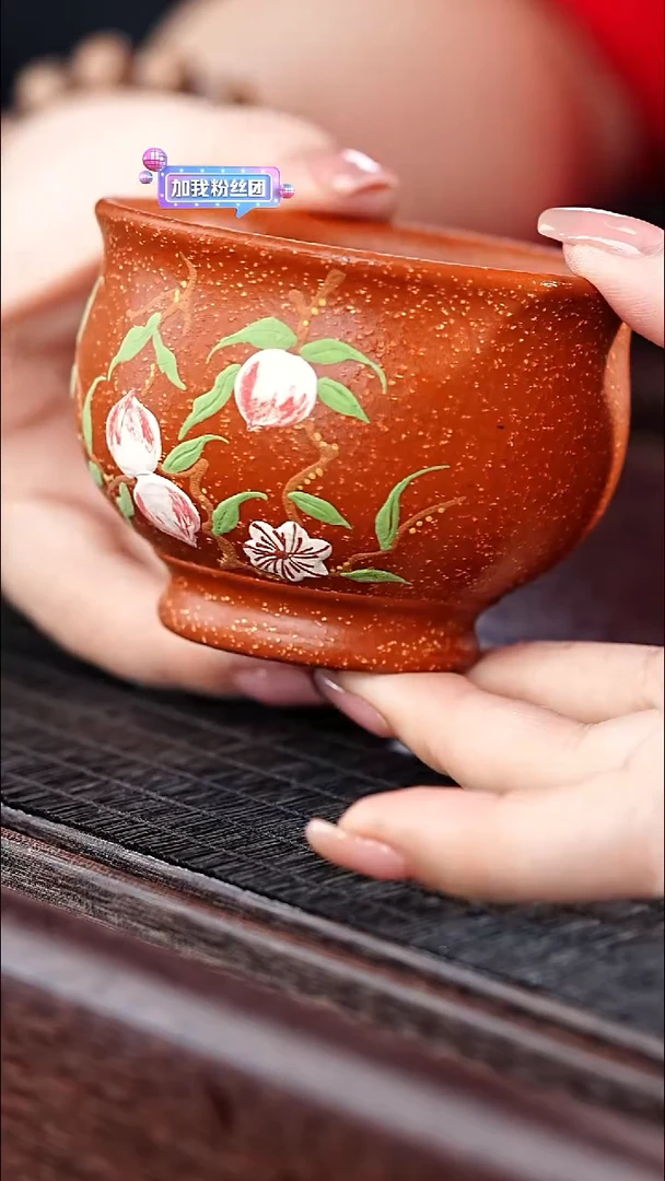 茶壶紫砂12 果而紫砂 主人杯 宝山红降坡 100毫升