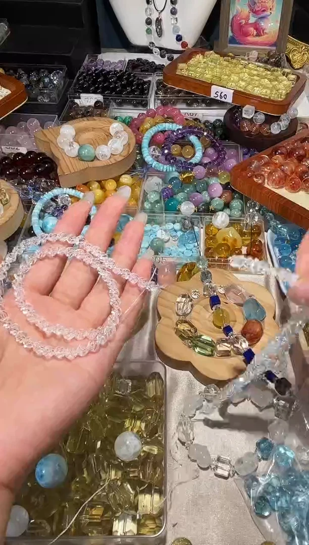 水晶手串未镶嵌C****X白水晶小扭扭珠半成品拍3