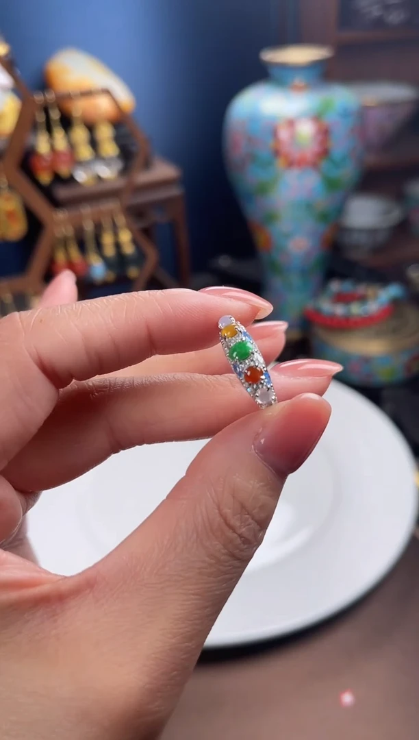 银S925镶嵌挂件翡翠，121634