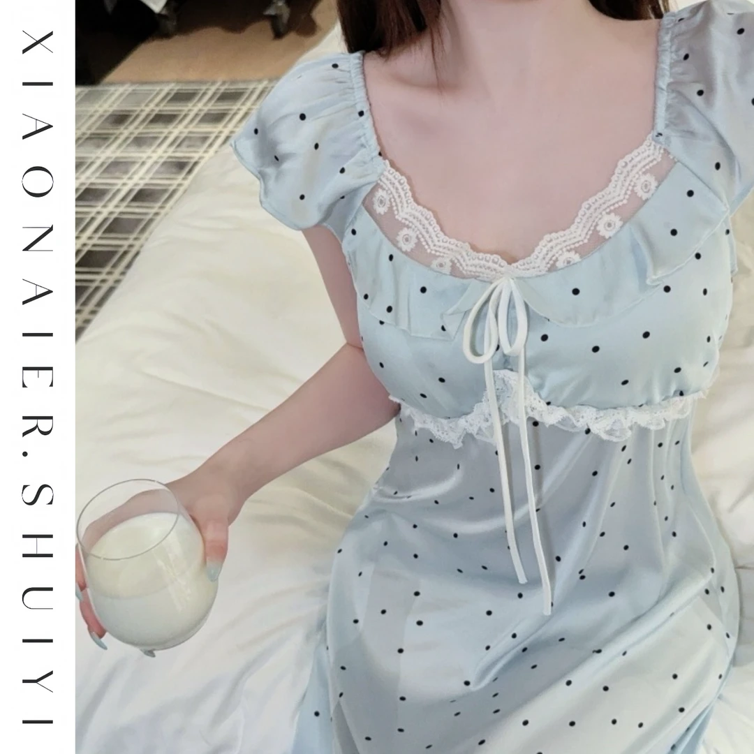 【鎏光谧境】甜美温柔法式睡裙收腰显瘦四季可外穿纯欲穿睡衣家居服