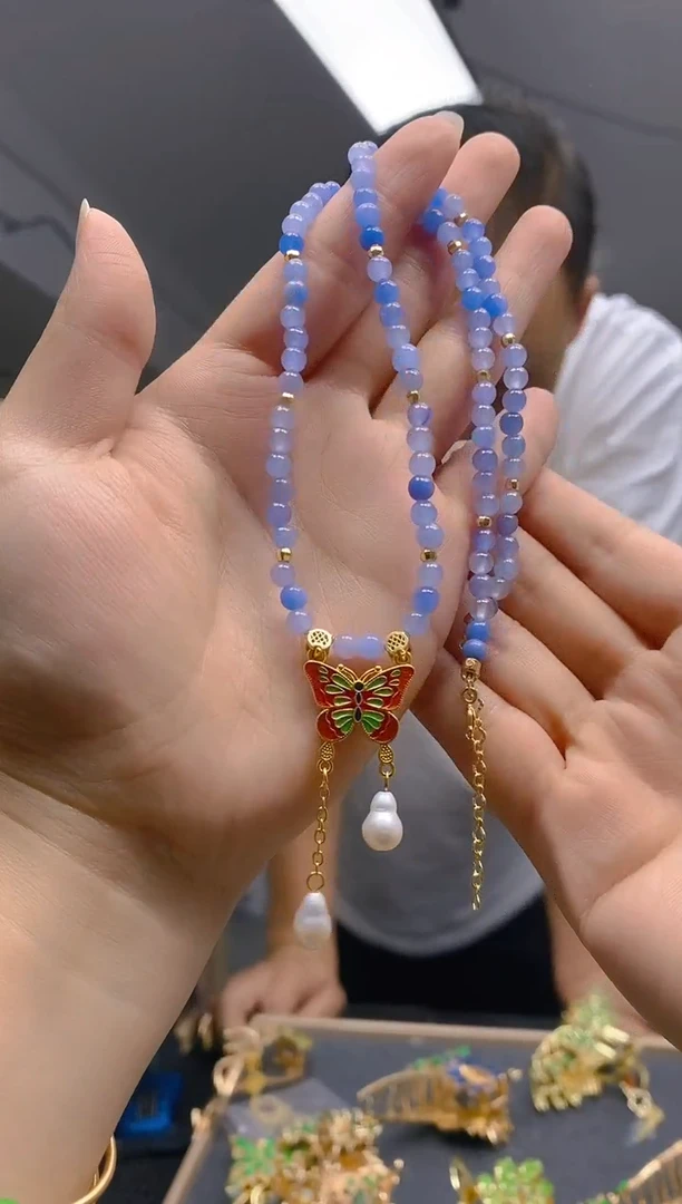 【闪购商品】翡翠耳饰合金0394翡翠锁骨链