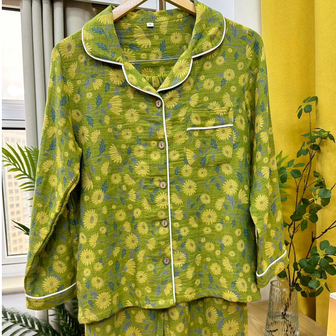 2025新款雏菊-100%全棉双层纱提花睡衣