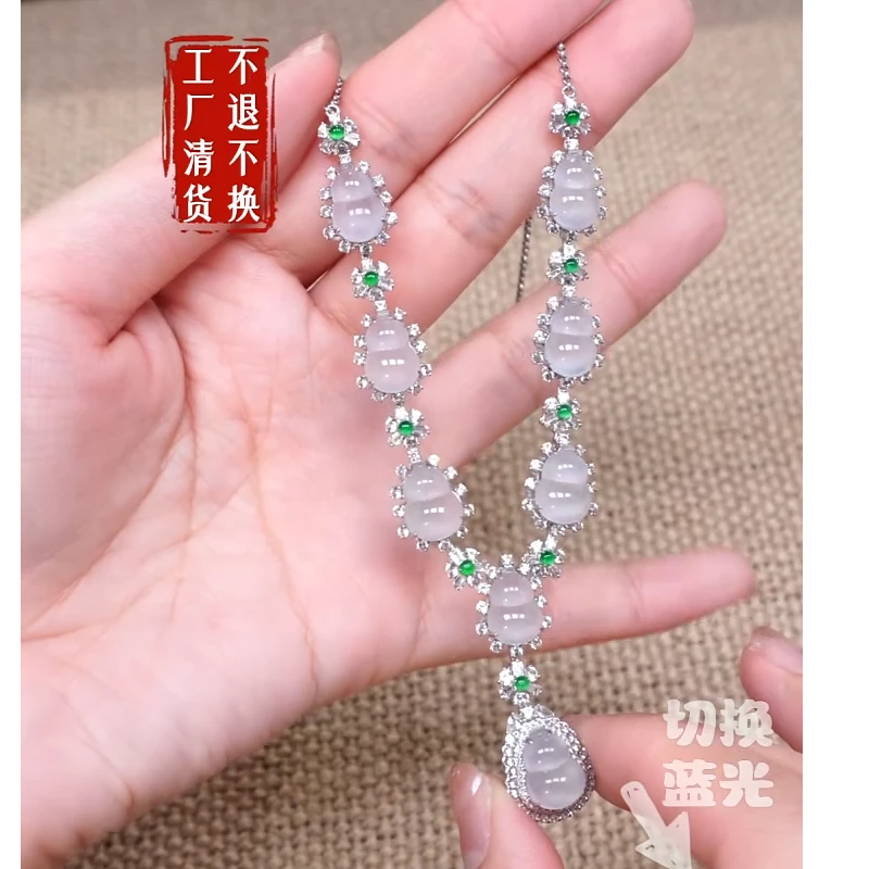 35翡翠颈饰18k金镶嵌多样性发其一