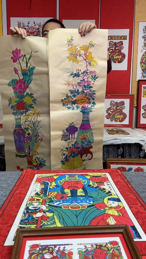 ?**娘仿古四条屏精裱定制实木檀木框手工制作精品