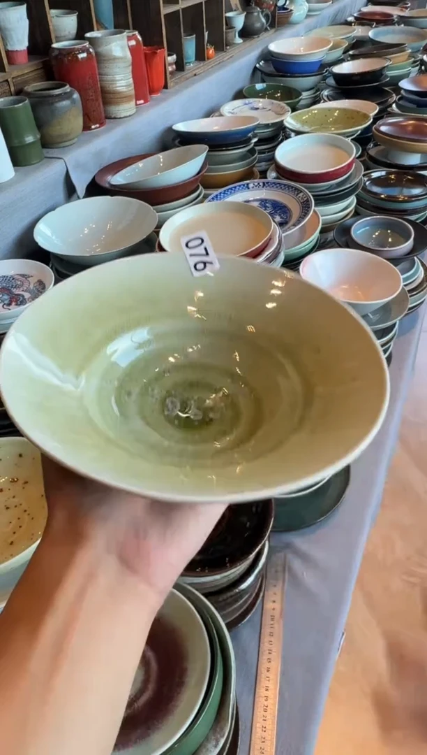 瓷076 玻化绿葫芦盘1个
