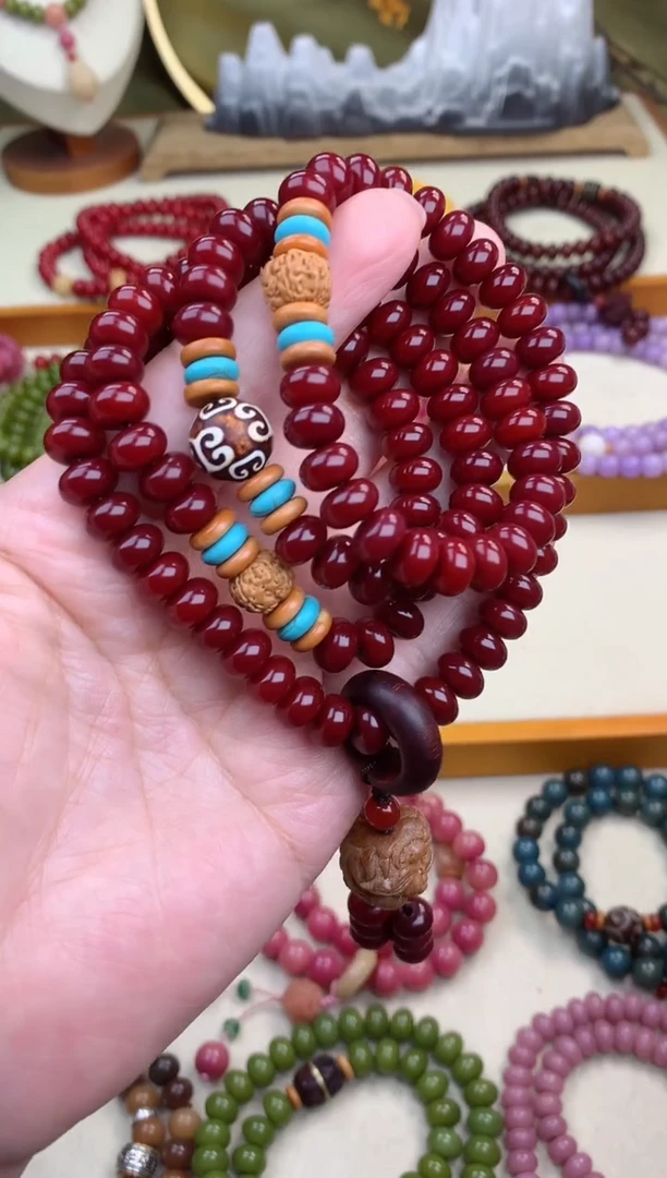 【闪购商品】白玉菩提手串深红菩提