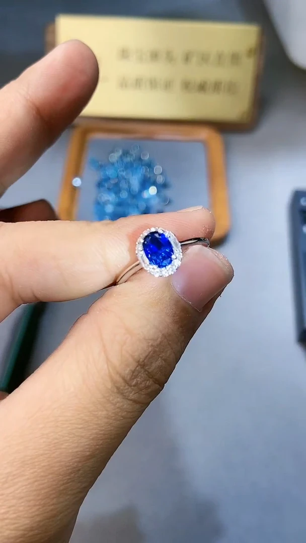 【闪购商品】蓝宝石戒指银S925镶嵌354