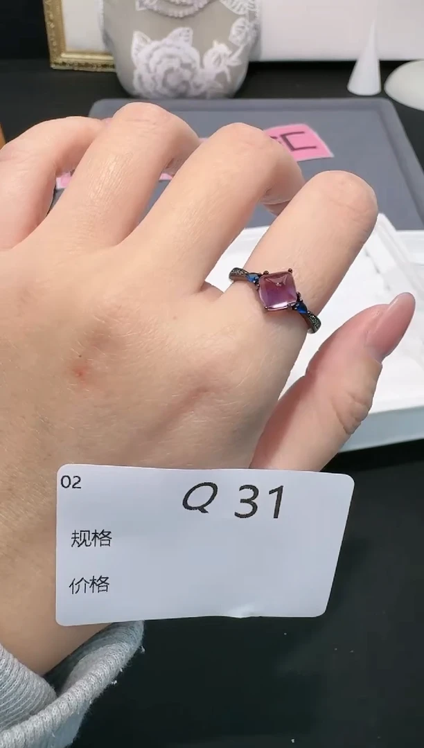 【闪购商品】水晶戒指银S925镶嵌多样性发一Q31