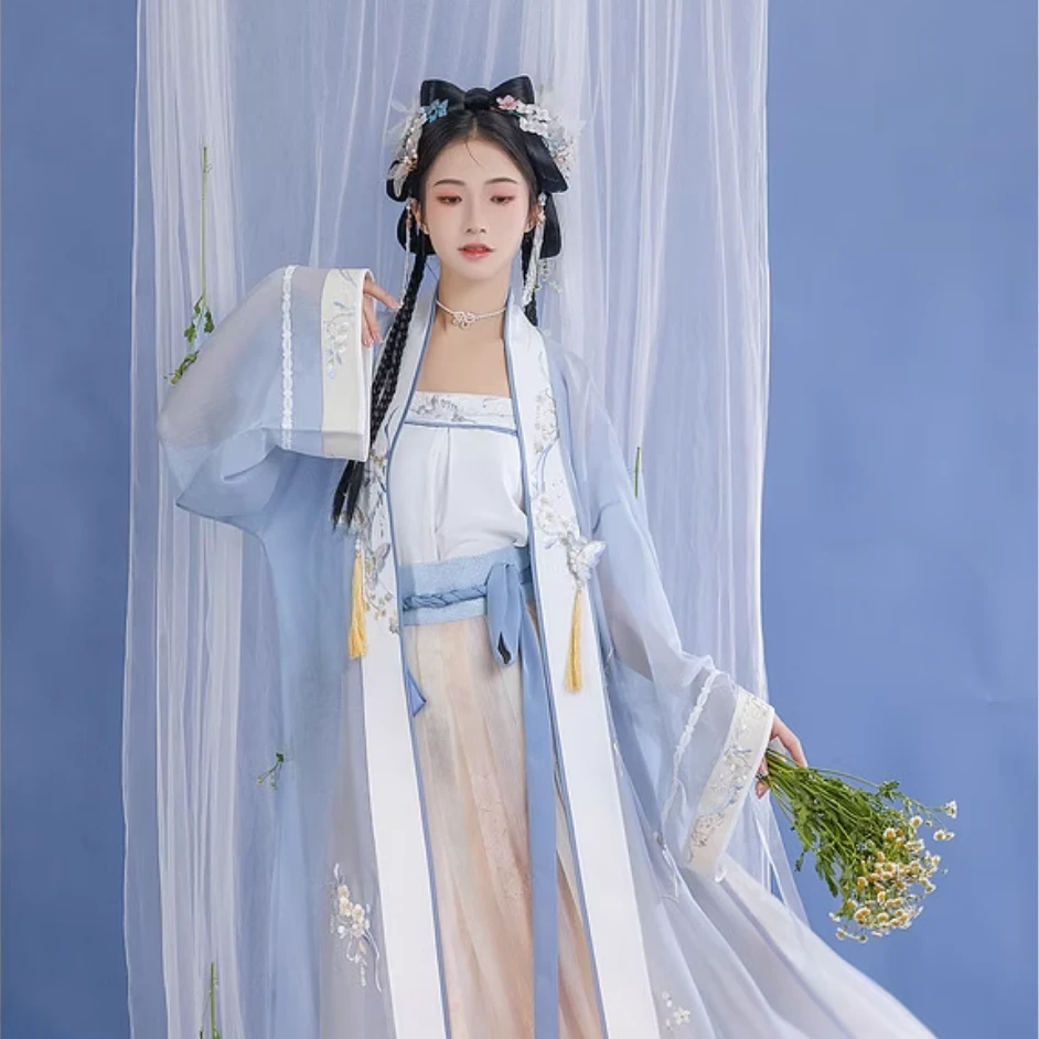 断码瑕疵清仓 汉尚华莲原创眠風长衫+入山别相思百迭裙宋制汉服