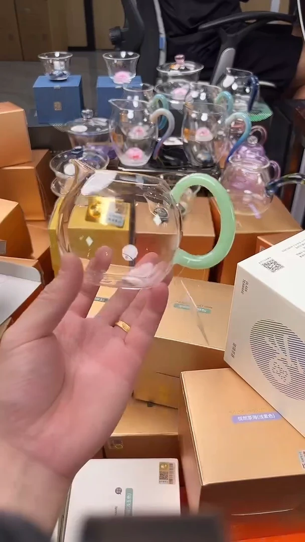 @@禾器晶彩畅然浅玉色+逸杯浅玉色2只