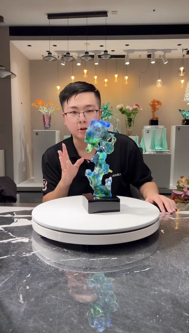 摆件巴比特美学-蓝绿太湖石小号