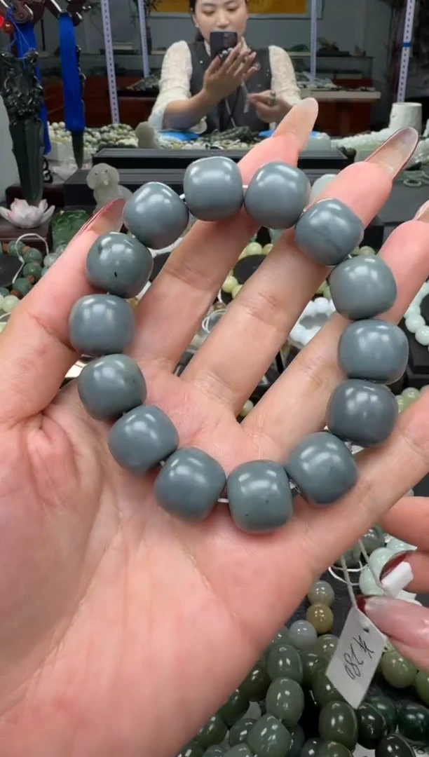 未镶嵌手链和田玉新疆莫兰迪卡15