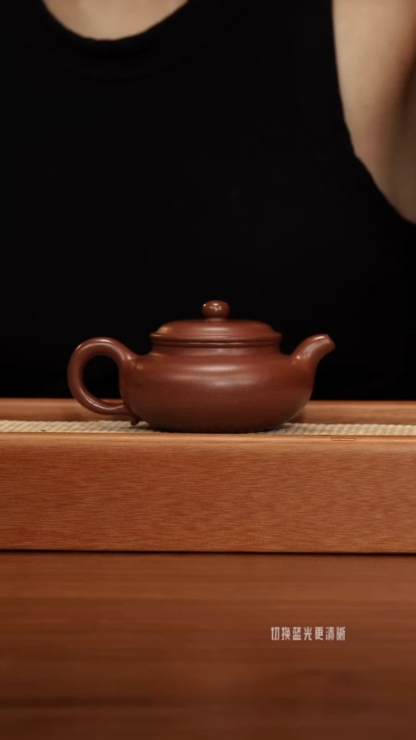 茶壶紫砂紫泥扁腹·······